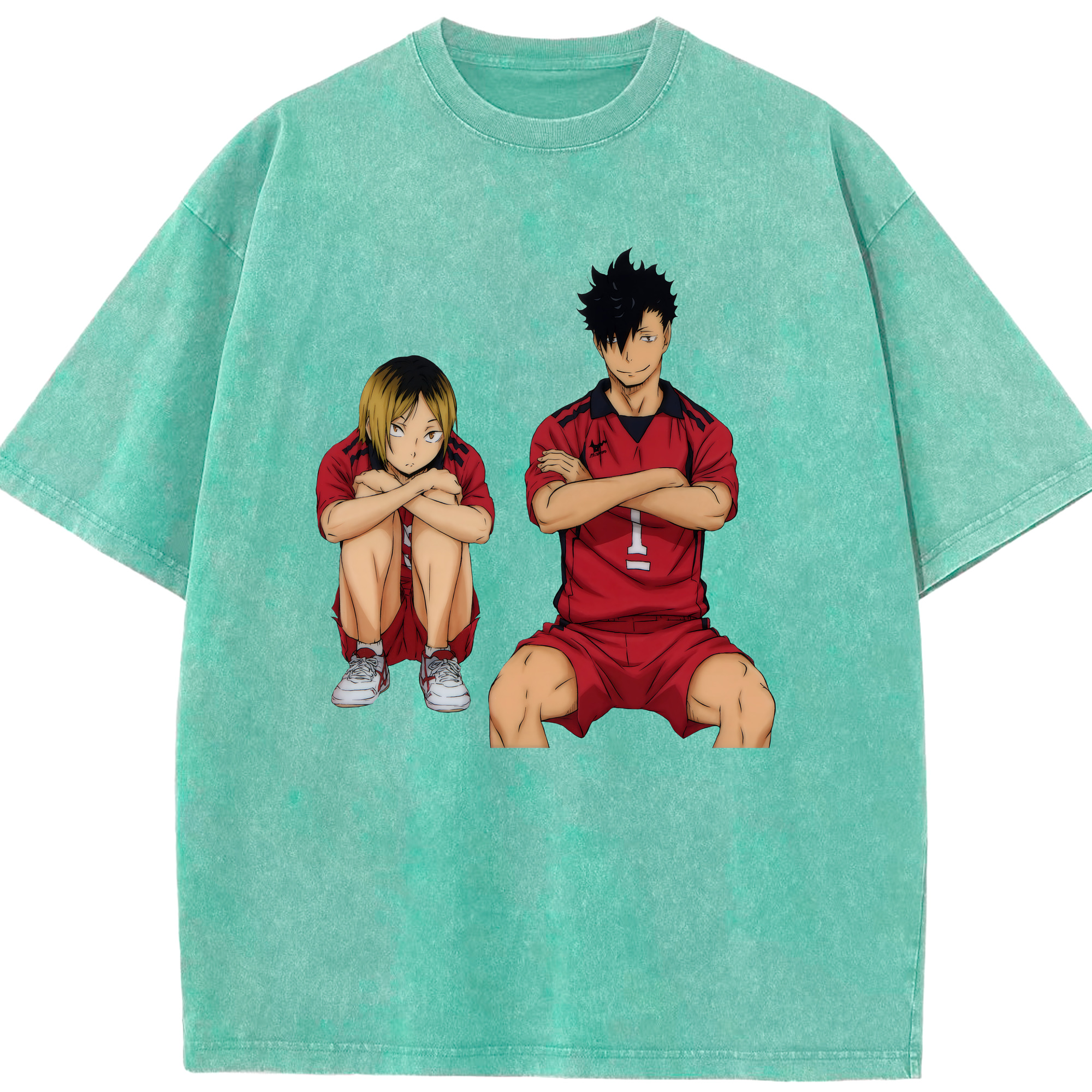（画像用） ハイキュー!! Haikyu!! 綿100% ヴィンテージ風 半袖Tシャツ（フロントプリント）